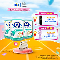 Bộ 3 lon Sữa bột NAN OPTIPRO PLUS 4 Nestle Bé 2-6 tuổi 1500g/lon Giúp tiêu hóa tốt
