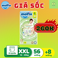Tã/bỉm quần Molfix Thiên nhiên Ultra XXL (15kg - 25kg) - Gói 56+8 miếng