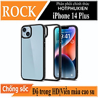 Ốp lưng chống sốc viền cao su cho iPhone 14 Plus (6.7 inch) thiết kế mặt lưng trong suốt Hiệu Rock hybrid Protective Case (độ đàn hồi cao, bảo vệ toàn diện, tản nhiệt tốt) - hàng nhập khẩu