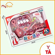 Bộ đồ chơi bác sĩ khám bệnh cho trẻ em bé gái màu hồng, bé trai màu xanh nhập khẩu.