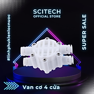Van cơ 4 cửa nối nhanh dùng trong máy lọc nước (Van cơ 4 chiều, van cơ 4 ngả, van cóc) - Hàng chính hãng