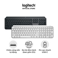 Bàn phím không dây Logitech MX Keys S - Low Profile yên tĩnh, Đèn nền, Bluetooth, Sạc USB-C - Hàng chính hãng