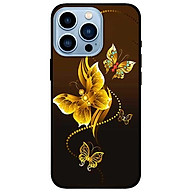 Ốp lưng dành cho Iphone 13 Mini - Iphone 13 - Iphone 13 Pro -  Iphone 13 Pro Max - Bướm Vàng Nền Nâu