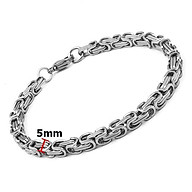 Vòng tay Lắc tay nam titan thép không gỉ đẹp sang trọng inox ziczac vuông trangsucpt 5mm PTLTNA85