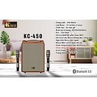 Dàn âm thanh di động KCBox KC-450 - Loa kéo, loa xách tay di động 3 đường tiếng - Bass 2.5 tấc và 1 treble, 1 mid - Công suất lên đến 350W - Kết nối Bluetooth 5.0, AUX, USB - Kèm 2 micro không dây UHF - Thiết kế cực sang trọng, đẹp mắt - Hàng nhập khẩu thumbnail