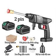 Máy Rửa Xe Cầm Tay Mini 48V, Máy Xịt Rửa Tăng Áp, Công Suất 400W, 2 Pin Dùng Tại Nhà Tiện Lợi