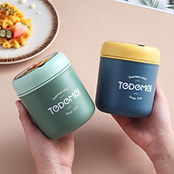 Bình Ủ Cháo Inox 304 Giữ Nhiệt Tedemei Có Thìa Và Quai Dung Tích 530ml