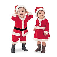 Bộ trang phục Noel giáng sinh kèm nón cho bé trai và bé gái