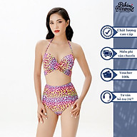Bộ đồ bơi NỮ BIKINI PASSPORT kiểu Bikini lưng cao, áo đan chéo - Họa tiết thumbnail
