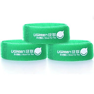 UGREEN 20314 17.8cm 3 Pcs Green Velcro Cable Winder Wrapped Line Organizer - Hàng Chính Hãng