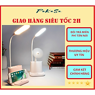 Đèn Học , Đèn Đọc Sách Để Bàn Chống Cận Có Ống Đựng Bút , Giá Đỡ Điện Thoại , Cổng Sạc Usb - Hàng Chính Hãng