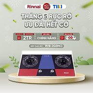 Bếp gas âm đầu đốt trong Rinnai RVB-2Gi(MC) mặt bếp kính và kiềng bếp men - Hàng chính hãng