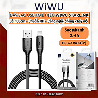 Dây cáp sạc nhanh 2.4A USB-A to L cho iPhone / iPad Hiệu WIWU Starlink - Chuẩn sạc MFI, chống rối, đầu cáp siêu bền, công nghệ AI chống cháy nổ iP 7 8 X Xs Max 11 12 13 14 Pro Max Plus iPad Air Mini - Hàng nhập khẩu