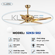 Quạt trần không đèn Klasse 52KSI 502 Hàng chính hãng