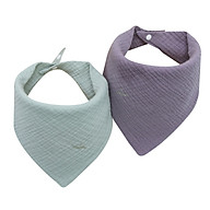 Set 2 yếm tam giác cho bé giữ ấm cổ từ sơ sinh tới 1 tuổi - 2 lớp vải Muslin cotton 100% - Comfybaby thumbnail