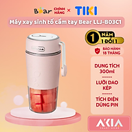 Máy xay sinh tố cầm tay Bear LLJ-B03C1, dung tích 300ml, lưỡi dao kép xay mạnh, dễ mang theo sử dụng - HÀNG CHÍNH HÃNG