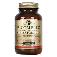 NHẬP KHẨU USA CHÍNH HÃNG - Viên uống tăng cường sức khỏe, giảm căng thẳng Solgar B-Complex và Vitamin C Stress Formula thumbnail