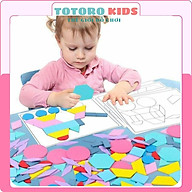 Bộ đồ chơi xếp lắp ráp ghép hình thông minh cho bé bằng gỗ Tangram 180 chi tiết