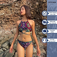 Đồ bơi nữ cao cấp dạng hai mảnh áo yếm - màu Hoạ Tiết - VS200_HOT thumbnail