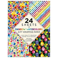 Rainbow Watercolors Gift Wrapping Paper - 24 Sheets 18 x 24 45 x 61 cm thumbnail