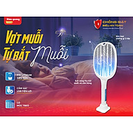 Vợt Muỗi 2 Trong 1 Điện Quang ĐQ EMR10 W - Vợt muỗi kiêm đèn bắt muỗi thông minh, tự động, Pin 1200 mAh, Bảo Hành 12 tháng