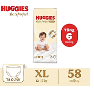 Tã quần Huggies Skin Perfect XL Super Jumbo 52+6 miếng với 2 vùng thấm giảm kích ứng da - Mẫu ngẫu nhiên