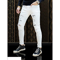 Quần Jean Nam trắng họa tiết phối Rách Julido, mẫu thời trang Nam mới nhất 2021 WW01 thumbnail