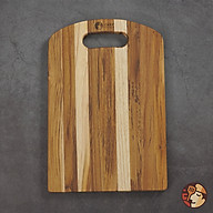 Thớt gỗ Teak Chef Studio cao cấp hình chữ nhật bo đầu oval, có tay nắm thumbnail