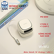 Củ sạc hàng chính hãng WiWU Cute Gan Wi-U037 65W: Kèm cáp Type-C 70cm thu gọn, sạc nhanh điện thoại, laptop