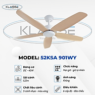 Quạt trần không đèn Klasse 52KSA 901WY Hàng chính hãng