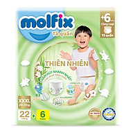 Tã/bỉm quần Molfix Thiên nhiên Jumbo XXXL (20kg - 35kg) - Gói 22+6 miếng
