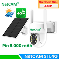 Camera Năng Lượng Mặt Trời 4G Không Dây NetCAM STL4G, Chất lượng video HD 4MP, Dùng Sim 4G, Dung lượng pin 8000mAh - Hàng Chính Hãng