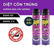 Combo 2 RAID Bình xịt côn trùng Hương Lavender 600ml bình thumbnail