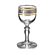 Bộ 6 ly rượu mạnh thủy tinh pha lê Glass mạ plantin viền vàng 24k 060 thumbnail