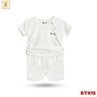 Đồ sơ sinh bé trai Babiboo bộ quần áo ngắn tay chất viscose mềm mịn mát BTK15