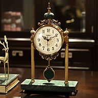 Đồng hồ quả lắc cổ điển để bàn phong cách Châu Âu sang trọng - Đồng hồ để bàn cao cấp decor phòng khách đẹp và quà biếu tặng thumbnail