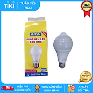 Bóng đèn led ATA AT-09W cảm ứng nhiệt chuyển động gắn tường, trần - Hàng chính hãng
