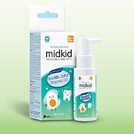 Xịt chống sâu răng Midkid cho bé từ 1 tuổi giúp làm sạch và bảo vệ men răng, vị nho 30ml nuốt an toàn - DK Pharma