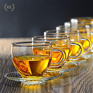 CHÉN ĐĨA THỦY TINH QUAI Chén thủy tinh chịu nhiệt chuyên dùng cho trà hoa thumbnail