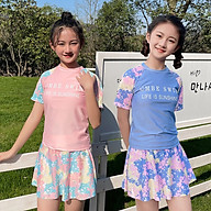 Đồ bơi cho bé gái, học sinh, thiếu niên hai mảnh thể thao 7-16 tuổi phong cách Hàn Quốc thumbnail