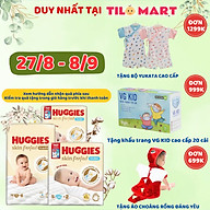 Tã/bỉm dán sơ sinh Huggies Skin Perfect M 76+3 miếng với 2 vùng thấm giảm kích ứng da