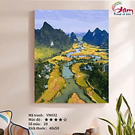Tranh tô màu theo số phong cảnh Việt Nam Ninh Bình mới lọ màu to 5ml + 2 thumbnail