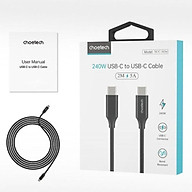 Cáp sạc Choetech XCC-1035/ XCC-1036 công suất 240w Type C to Type C  Series (hàng chính hãng)