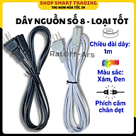 Dây nguồn 2 chân, cáp nguồn đầu chui số 8 dành cho đèn sạc, quạt sạc, loa kéo, máy in nhiệt... - Hàng nhập khẩu