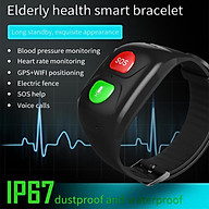 SOS Voice Smart Bracelet Tracker Elderly Anti-Lost GPS Positioning Black thumbnail