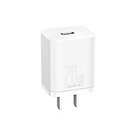 Cóc củ sạc adapter hỗ trợ sạc nhanh 20W chuẩn PD 3.0 Type-C hiệu Baseus Super Sl Quick Charger trang bị chip sạc thông minh (phiên bản đầu cắm US-UK) - Hàng nhập khẩu