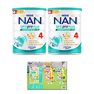 Bộ 2 Lon Sữa bột Nestlé NAN OPTIPRO PLUS 4 1500g/lon với 5HMO Giúp tiêu hóa tốt + Tăng cường đề kháng Tặng Bộ lắp ghép 3D​​​ mẫu ngẫu nhiên - Bé 2-6 tuổi
