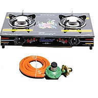 Bếp Gas Hồng Ngoại Đôi Cao Cấp RaiNy – Tặng bộ van dây - Hàng chính Hãng ( Màu Ngẩu Nhiên)