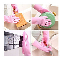 Găng Tay Rửa Chén Silicon Găng Tay Rửa Chén Bát Có Gai Vệ Sinh Nhà Cửa Đa Năng - Giao màu ngẫu nhiên