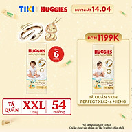 Tã quần Huggies Skin Perfect Super Jumbo XXL48+6 với 2 vùng thấm giảm kích ứng da
